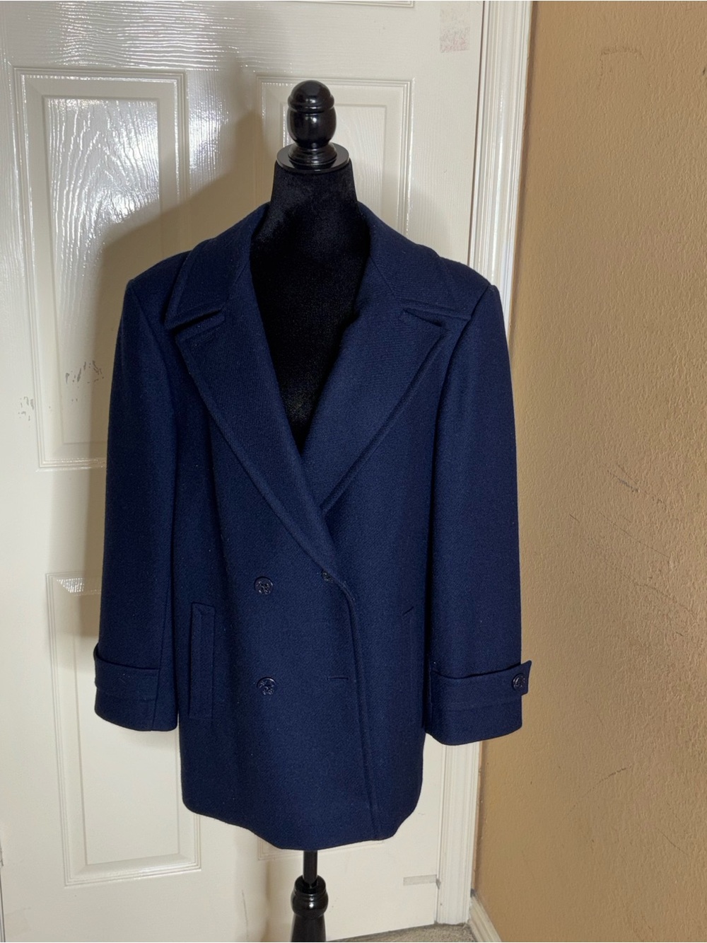 Vintage Pendleton 100% Virgin Wool Navy Pea Coat USA Women’s 12 Classic